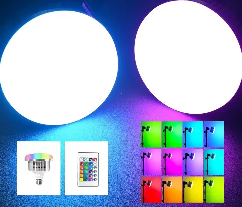 Bec foto LED, RGB, E27, 50 W, telecomanda inclusa [2]