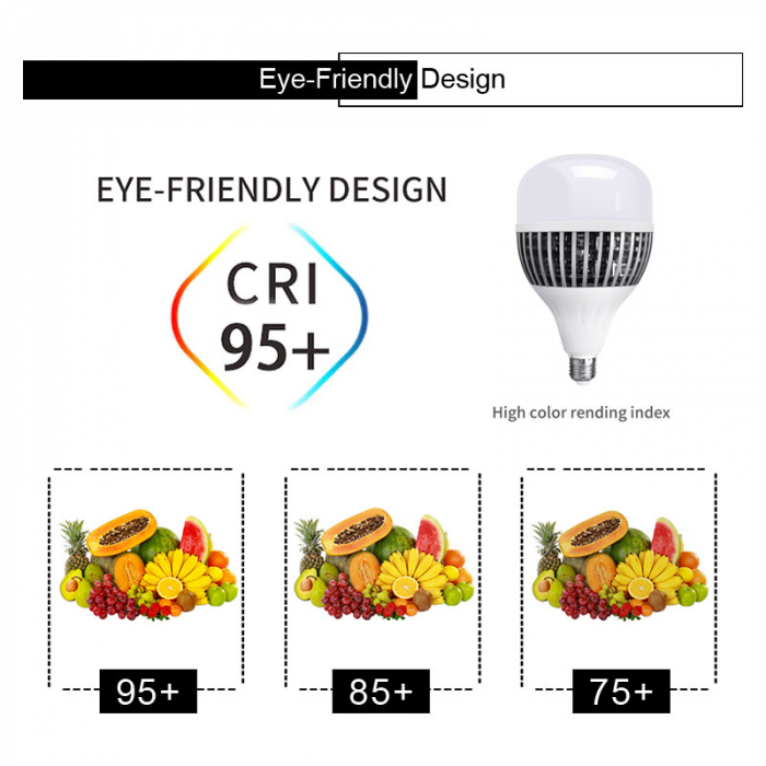 Bec foto LED 100W 6400K - lumina continua rece,fasung E27 [5]
