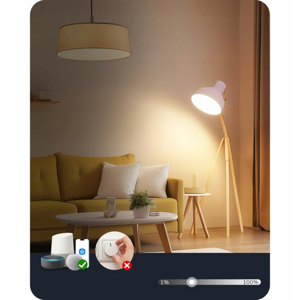 Bec LED inteligent RGB E27 A60, WiFi, 9W, 806 lm, lumina reglabila 2700-6500K, control prin aplicatie si comanda vocala [10]