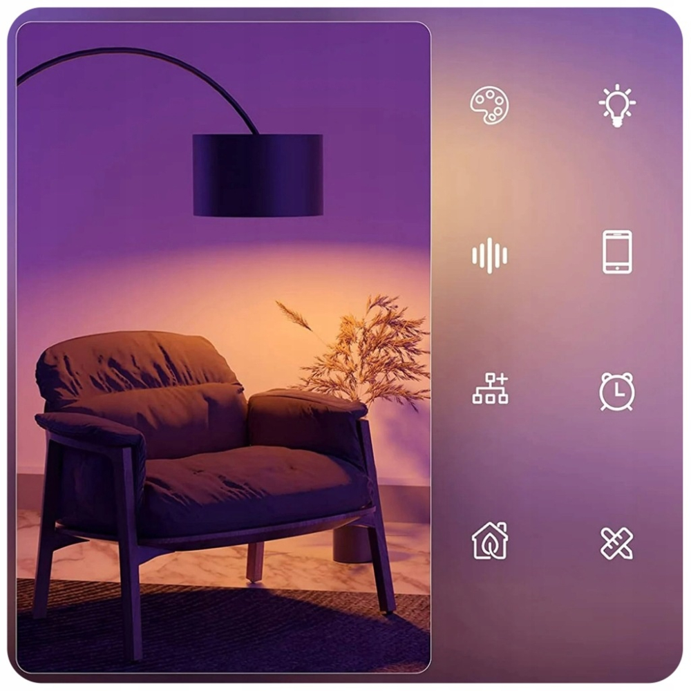 Bec LED inteligent RGB E27 A60, WiFi, 9W, 806 lm, lumina reglabila 2700-6500K, control prin aplicatie si comanda vocala [14]