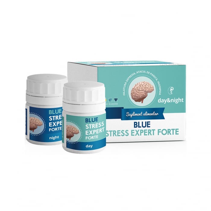 Blue Stress Expert, impotriva stresului, supliment natural, cantitate 60 capsule