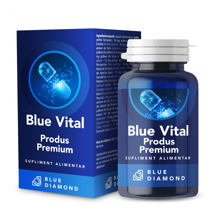 Blue Vital Premium, previne aparitia bolilor, 21 ingrediente, cantitate 90 capsule