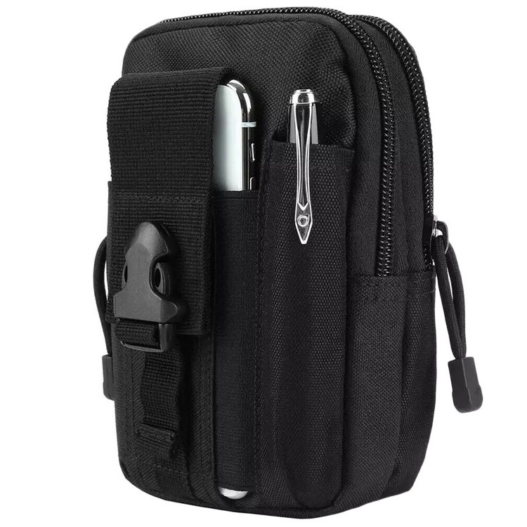 Borseta tactica militara MOLLE pentru centura, impermeabila, compartimentata, organizator EDC, outdoor camping, drumetii, ciclism, neagra [2]