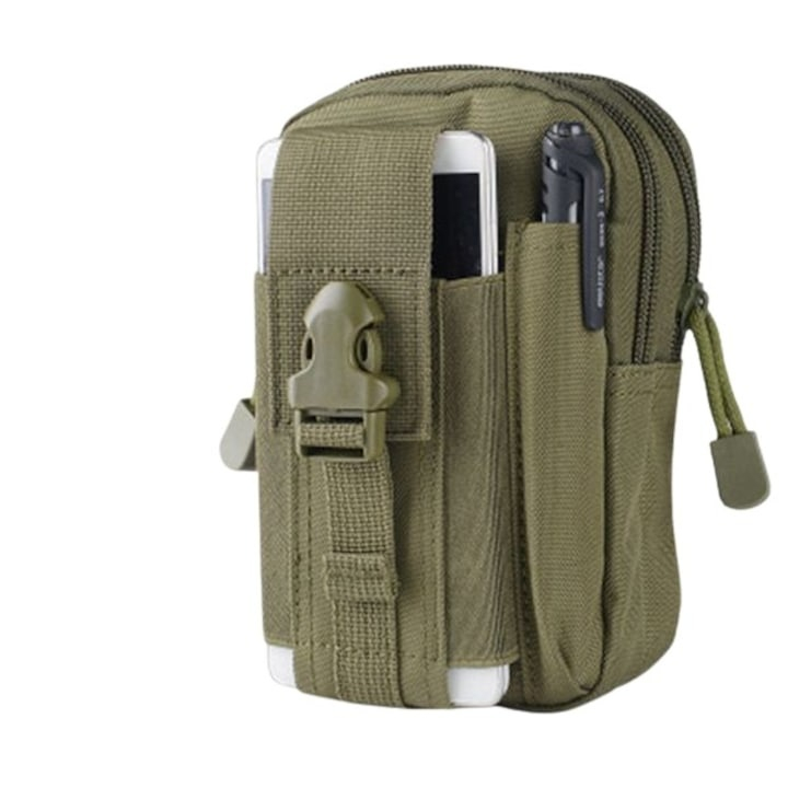 Borseta tactica pentru talie multifunctionala 1L, organizator EDC, poliester rezistent, impermeabil, verde 18 cm [3]