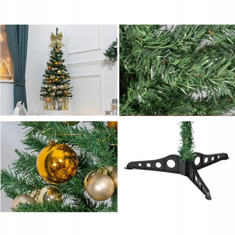 Brad artificial verde 90 cm pentru Craciun, cu ramuri flexibile, suport inclus, reutilizabil [3]