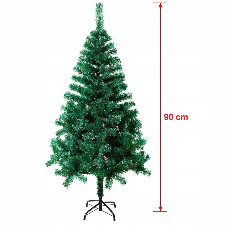 Brad artificial verde 90 cm pentru Craciun, cu ramuri flexibile, suport inclus, reutilizabil [4]