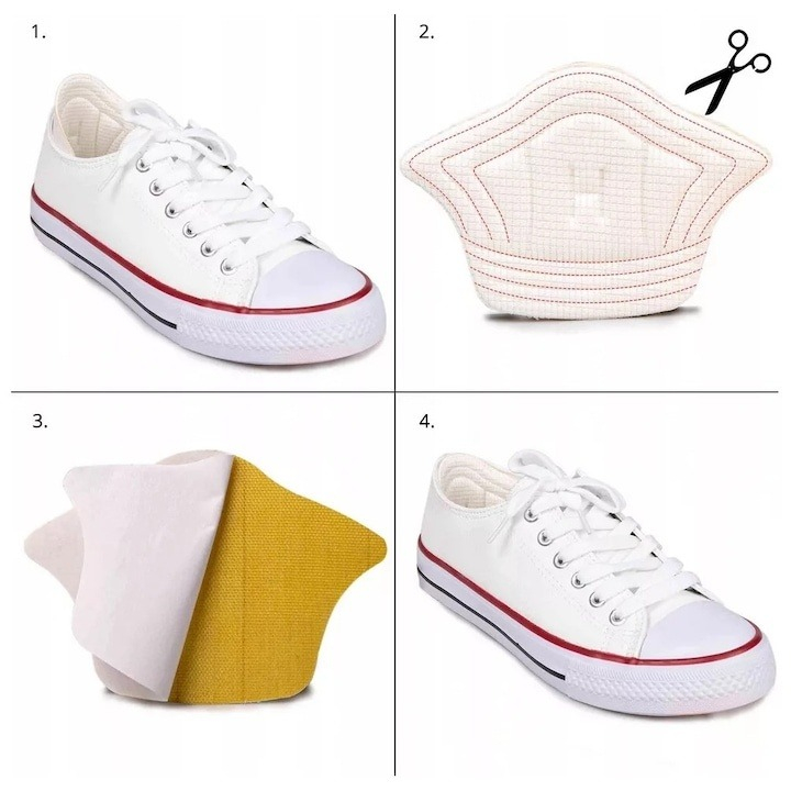 Branturi din spuma pentru calcai, 2 piese, confort sporit, autoadezive, alb [8]