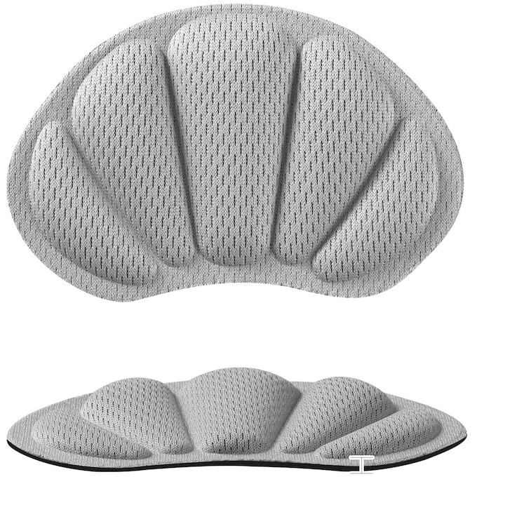 Branturi pentru calcai cu pernite din spuma cu memorie, 2 piese, confort sporit si amortizare, autoadezive, design universal pentru reducerea frecarii si stabilizarea piciorului, culoare gri [2]