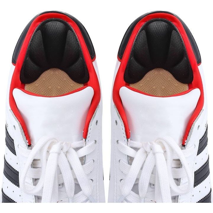 Branturi pentru calcai cu pernite din spuma cu memorie, 2 piese, confort sporit si amortizare, autoadezive, design universal pentru reducerea frecarii si stabilizarea piciorului, culoare negru [7]