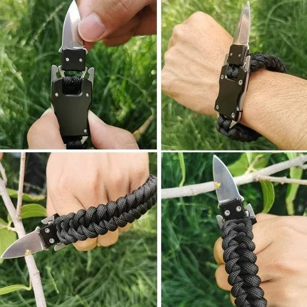 Bratara supravietuire pentru camping, cutit inclus - Camuflaj [4]