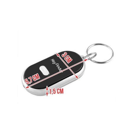 Dispozitiv breloc pierdere chei,localizare prin sunet, mini lanterna LED - Negru [4]