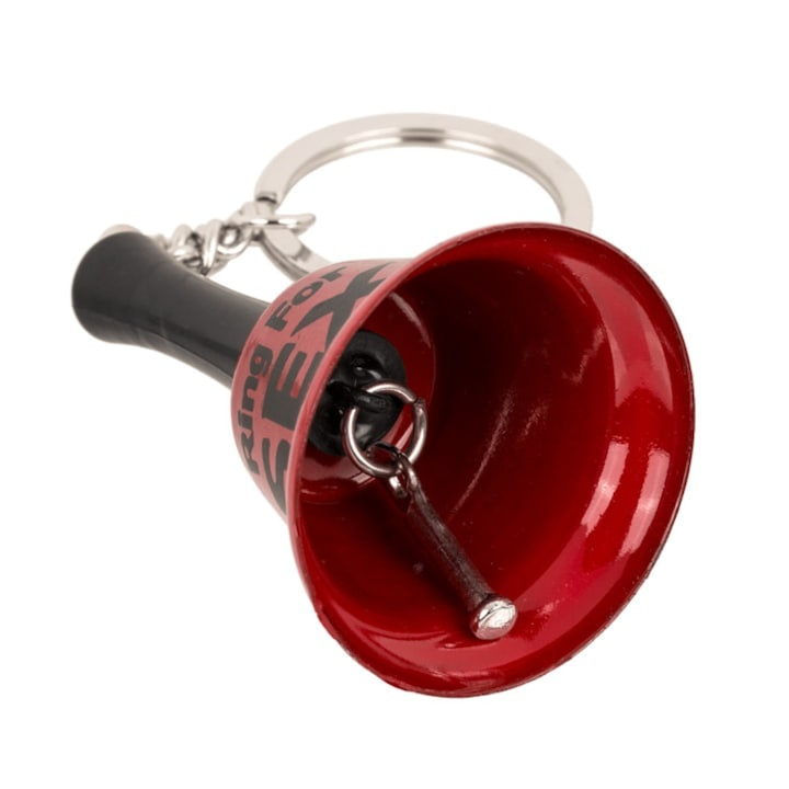 Breloc clopotel „Ring for Sex” rosu cu inel si lant, accesoriu distractiv sonor, inaltime 6.5 cm [3]