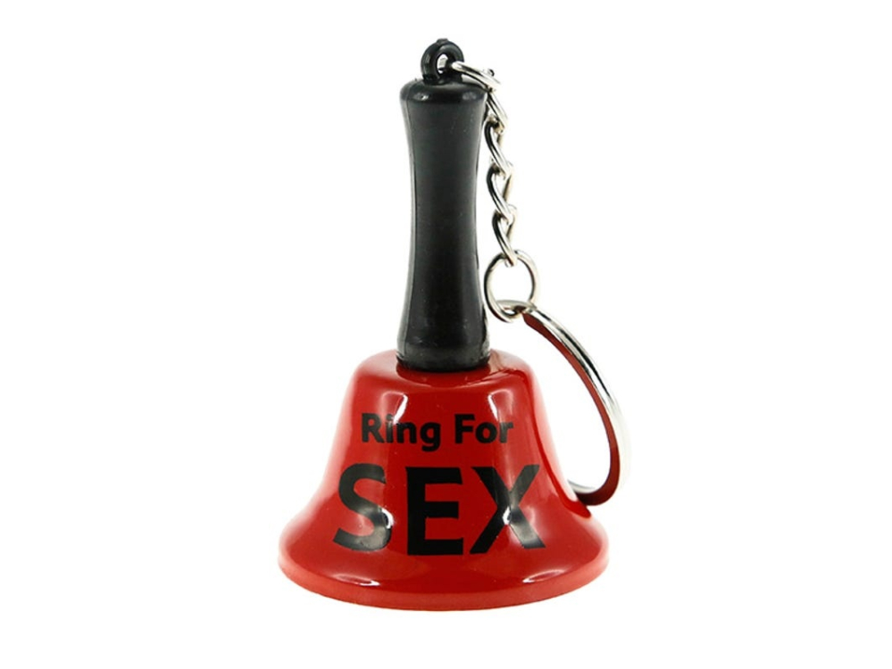 Breloc clopotel „Ring for Sex” rosu cu inel si lant, accesoriu distractiv sonor, inaltime 6.5 cm [6]