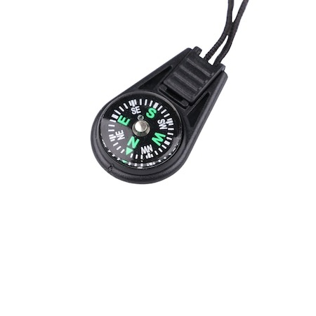 Breloc din plastic cu mini busola 2,5x4 cm - Negru [2]