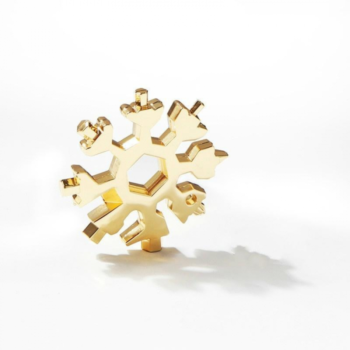 Surubelnita multifunctionala,18 in1, Model fulg de nea 6x6 cm - Auriu [2]