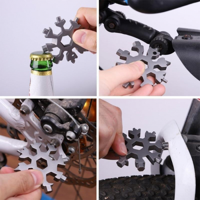 Surubelnita multifunctionala,18 in1, Model fulg de nea 6x6 cm - Auriu [3]