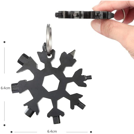 Surubelnita multifunctionala,18 in1, Model fulg de nea 6x6 cm - Negru [8]