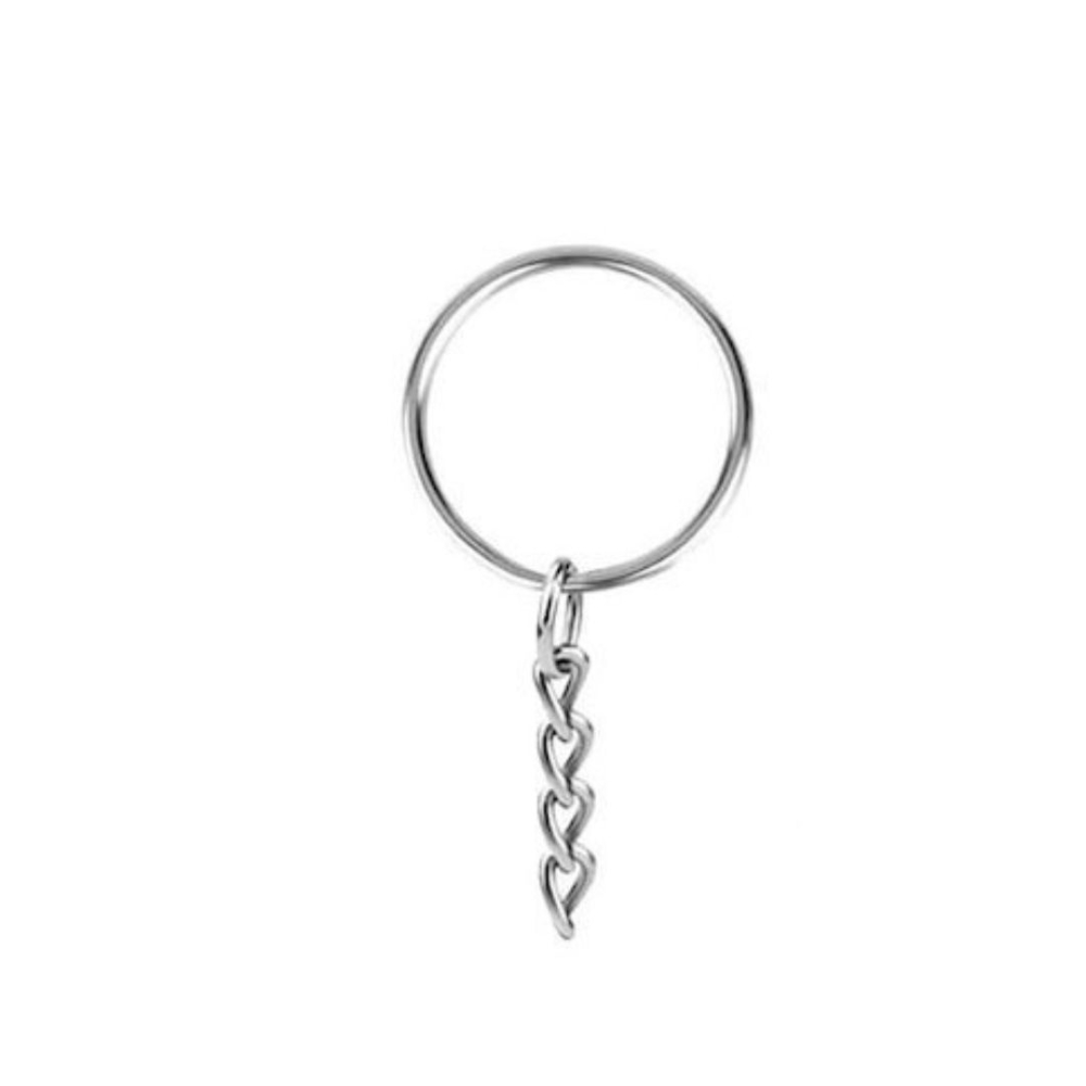Breloc metalic cu lant, metal nichelat rezistent, pentru accesorii si proiecte DIY, 100 bucati [2]