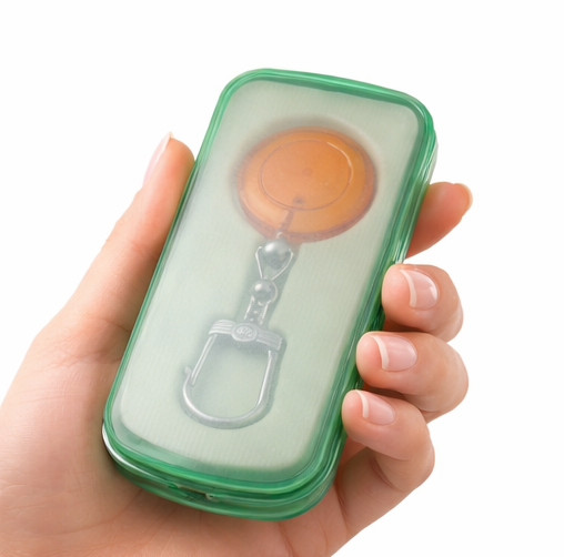 Breloc pentru chei rotund, finisaj sablat, cu carabina metalica si cutie plastic inclusa, 10 x 4 cm [4]