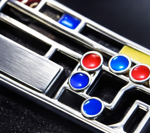 Breloc puzzle anti stres pentru 3 chei, bile colorate mobile, metal multicolor, organizare chei, design geometric modern [2]