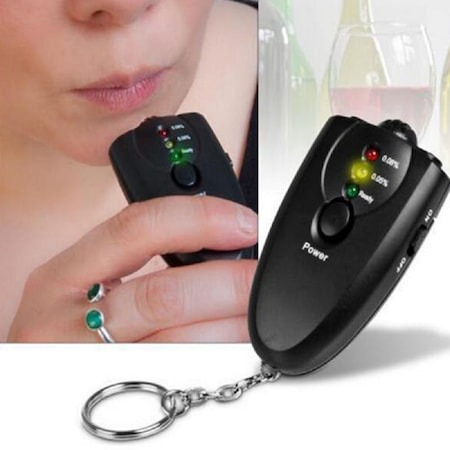 Breloc tip cheie auto cu alcool tester, etilotest functional si precis - Negru [3]