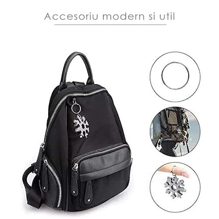 Surubelnita multifunctionala,18 in1, Model fulg de nea 6x6 cm - Gri [2]