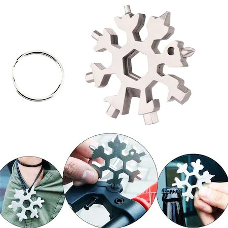 Surubelnita multifunctionala,18 in1, Model fulg de nea 6x6 cm - Gri [6]