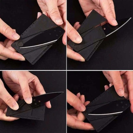 Briceag Cutit tip card de credit,multifunctional - Negru [4]