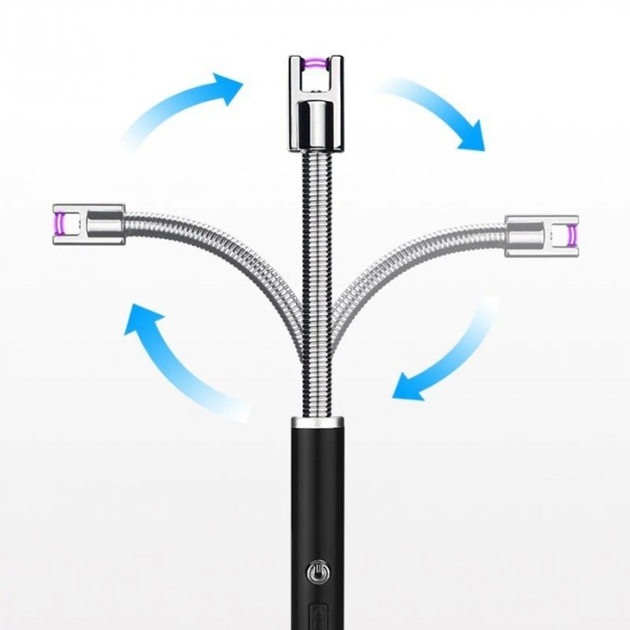 Bricheta electrica flexibila, cu plasma,incarcare USB,26 cm lungime - Negru [6]