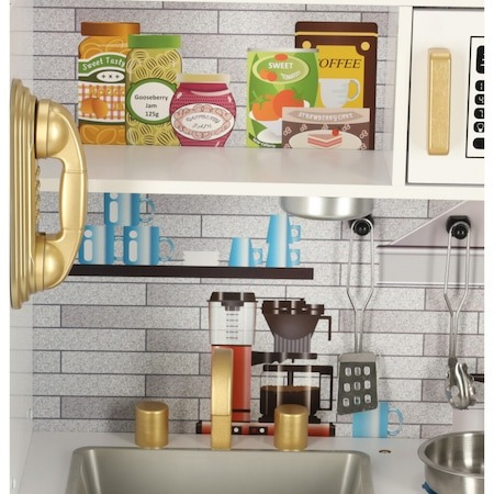 Bucatarie din lemn multifunctionala pentru copii, dimensiune 80x80 cm - Alb [5]