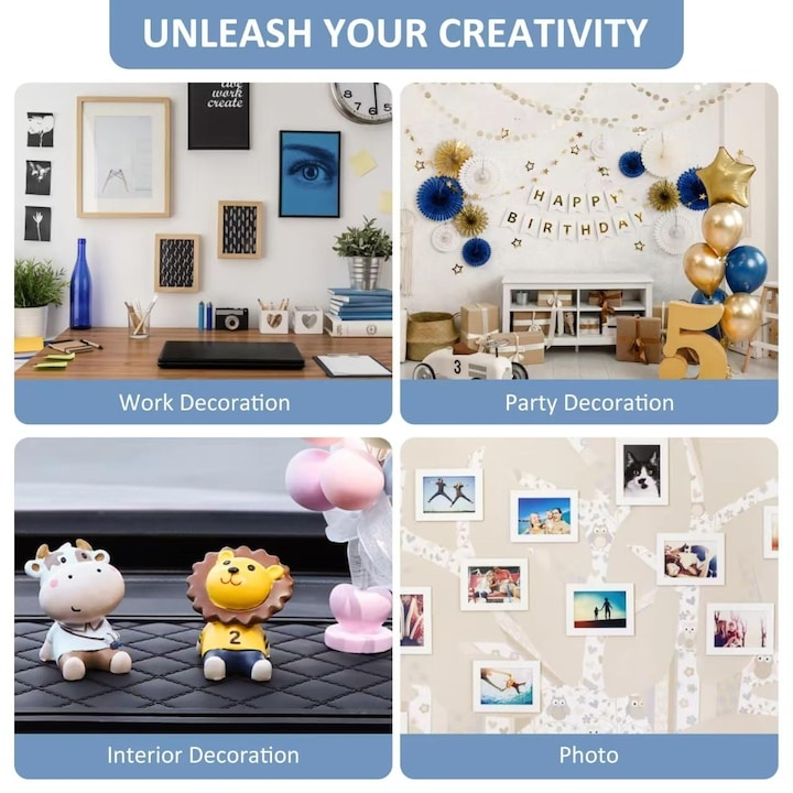 Buline magnetice autoadezive pentru fixare si organizare, set 100 bucati, diametru 38 mm [12]