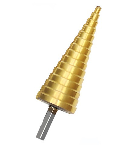 Burghiu conic in trepte, acoperit cu titan, din otel, 4-32 mm [6]