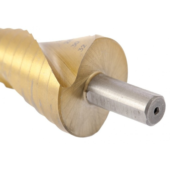 Burghiu conic in trepte, acoperit cu titan, din otel, 4-32 mm [4]