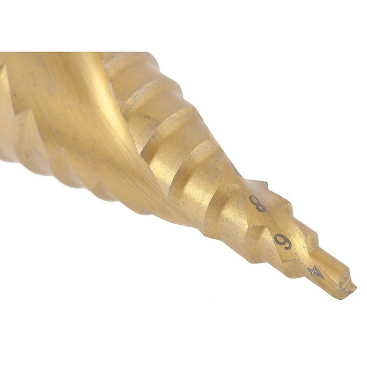 Burghiu conic in trepte, acoperit cu titan, din otel, 4-32 mm [5]
