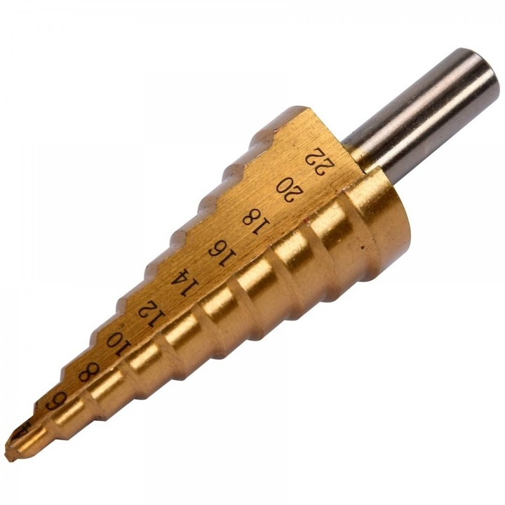Burghiu in trepte 4-22 mm, Yato, auriu