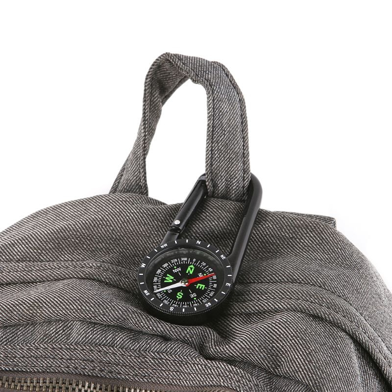 Busola de buzunar cu carabina metalica, orientare precisa, cadran clar cu gradatii, pentru camping drumetii explorare si supravietuire, neagra [6]