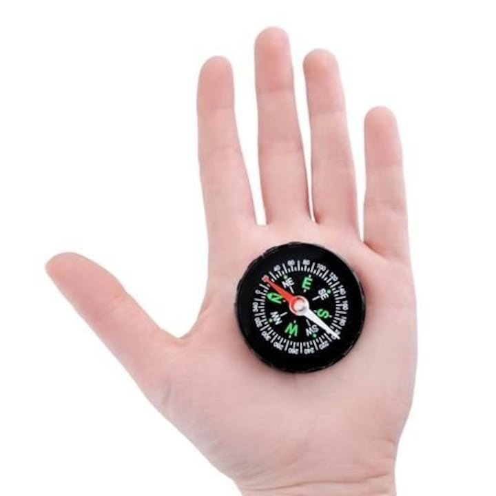 Busola de buzunar pentru orientare, ABS portabila, cadran directii N S E W, precizie ±1°, pentru camping si drumetii [4]