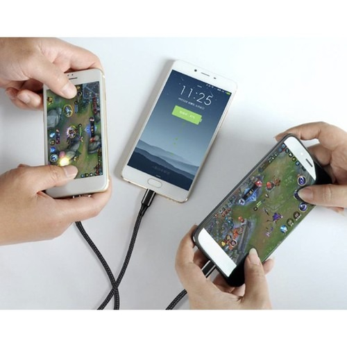 Cablu Izoxis 3in1 incarcare rapida, micro USB, type C, iphone 115 cm - Negru [5]