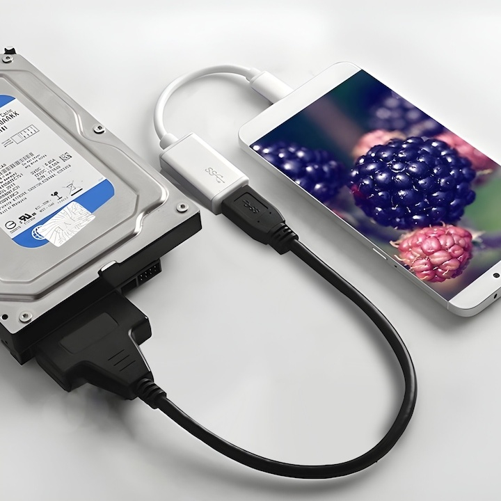 Cablu adaptor SATA la USB 3.0 pentru SSD si HDD 2.5 inch, transfer date 6 Gb/s, Plug & Play, 33.5 cm [6]