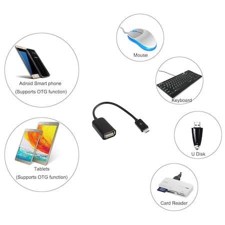 Cablu adaptor USB 2.0 la micro USB, lungime 10 cm - Negru [2]