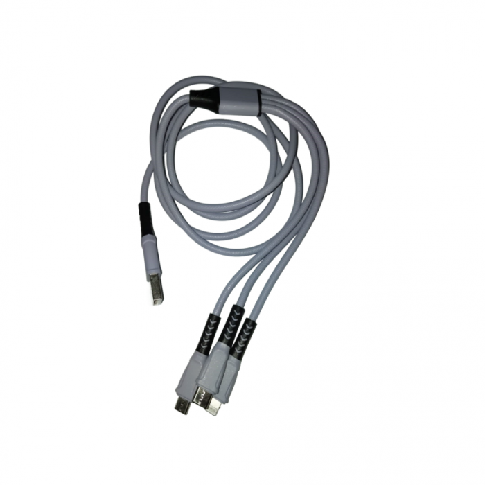 Cablu date si incarcare 3in1, incarcare rapida, micro,type C,iphone, 120 cm - Gri [2]