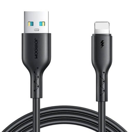 Cablu de incarcare rapida si transfer date, USB-A la Lightning, lungime 1 m, 480 Mbps, negru