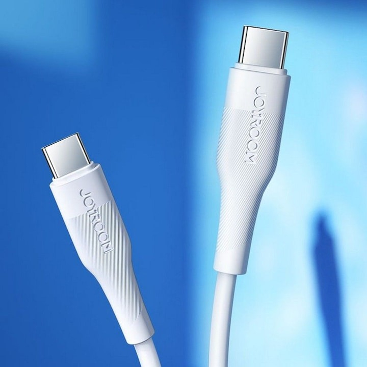 Cablu de incarcare si transfer date, 60W, USB tip C la USB tip C, lungime 1.2 m, alb [6]