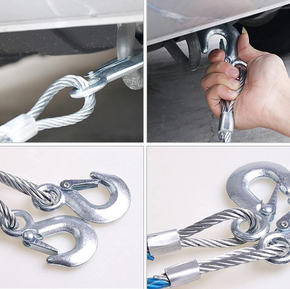 Cablu de remorcare auto, din otel, 10mm diametru, lungime 4m, rezistenta 5 tone [4]