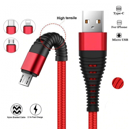 Cablu date si incarcare Lighting Iphone 100 cm - Rosu [6]