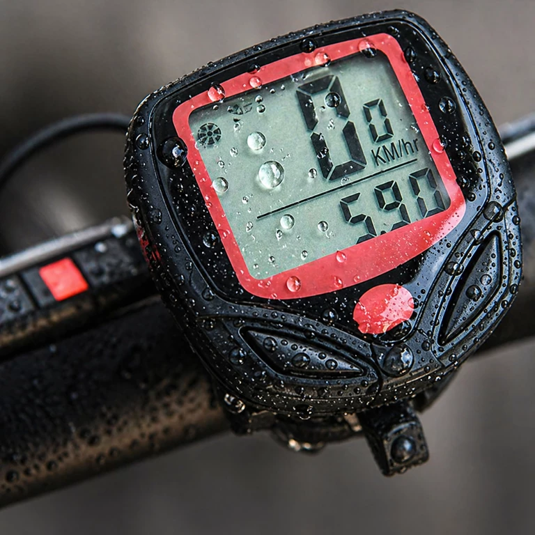 Calculator de bicicleta negru 46 x 46 mm, 15 functii, cu fir, display LCD iluminat [4]