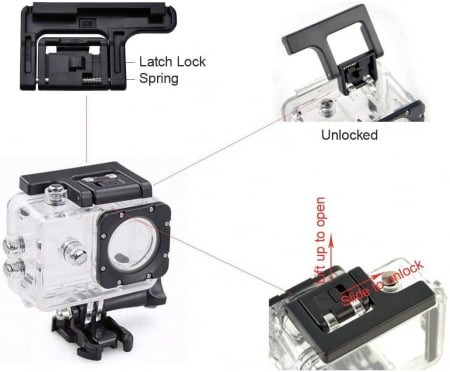 Camera sport tip gopro 1080 cu toate accesoriile incluse,rezistenta la apa - Culoare aleatorie [6]