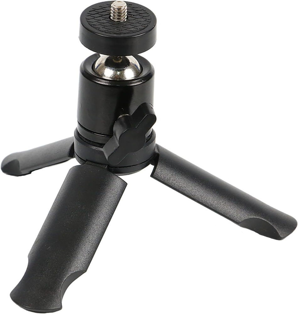Cap sferic mini rotativ 360 grade cu prindere 1/4 pentru trepied, suport aluminiu pentru lumina LED, microfon, camera video si telefon [6]
