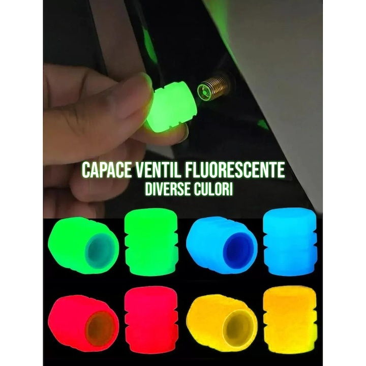 Capace ventil din silicon fluorescente, albastru – protectie pentru valve, efect luminos si compatibilitate universala [2]