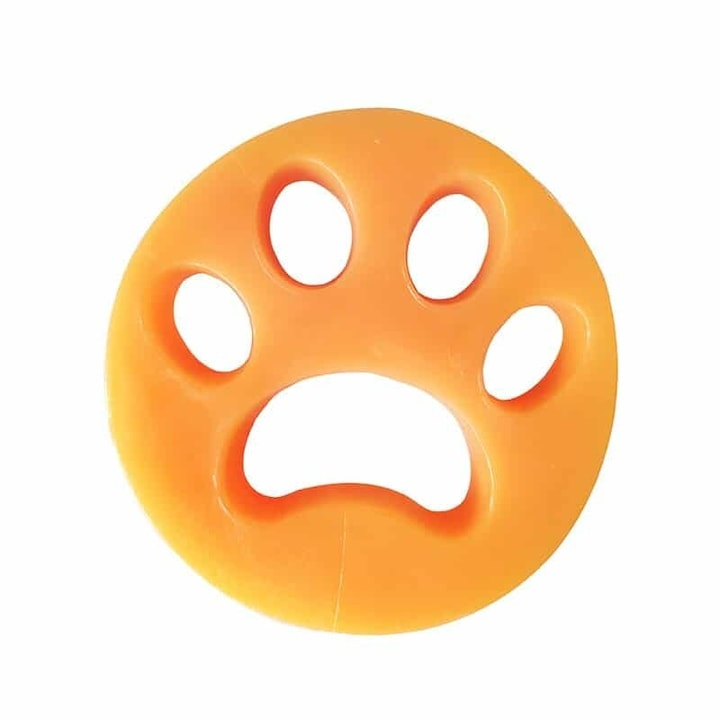 Captator scame si par animale, forma labuta, silicon reutilizabil, diametru 7 cm, pentru haine, textile si masina de spalat, portocaliu [4]